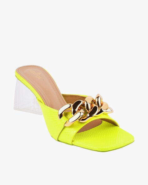 Chunky best sale neon heels