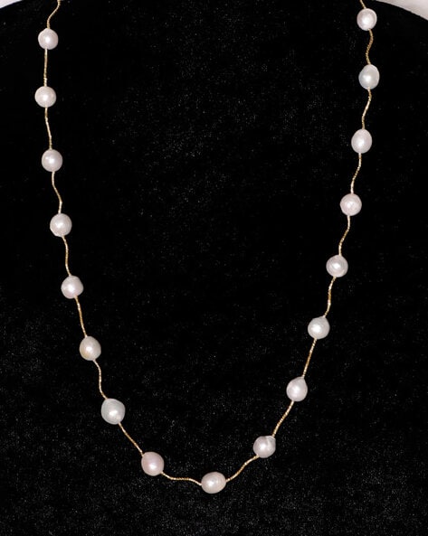Freshwater Pearl Beaded Necklace With Depicted Design Set In Cubic Zir –  Mangatrai Gems & Jewels Pvt Ltd