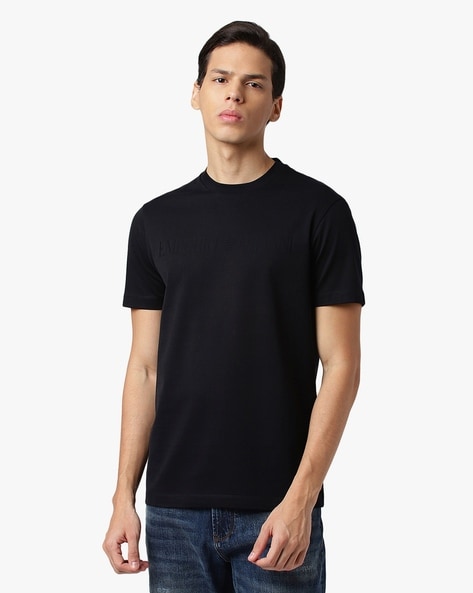 Armani plain black t on sale shirt