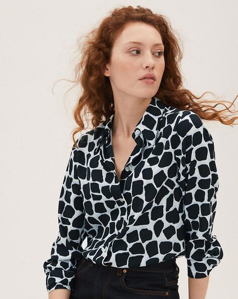 marks and spencer leopard print blouse