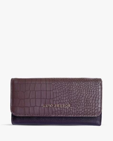 Croc-Embossed Tri-Fold Wallet