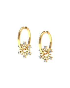 avsar Yellow Gold Stone-Studded Stud Earrings-picture-10
