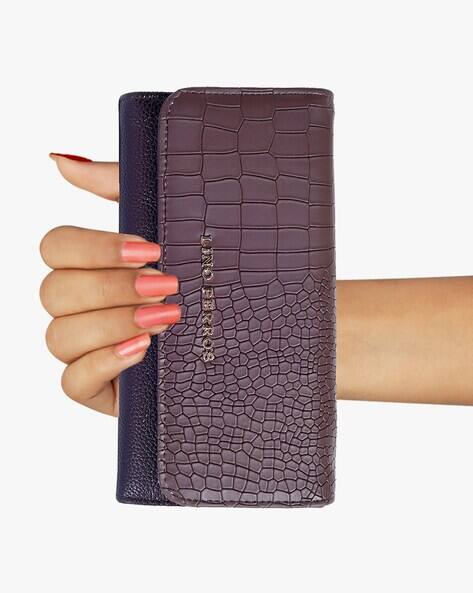Croc-Embossed Tri-Fold Wallet
