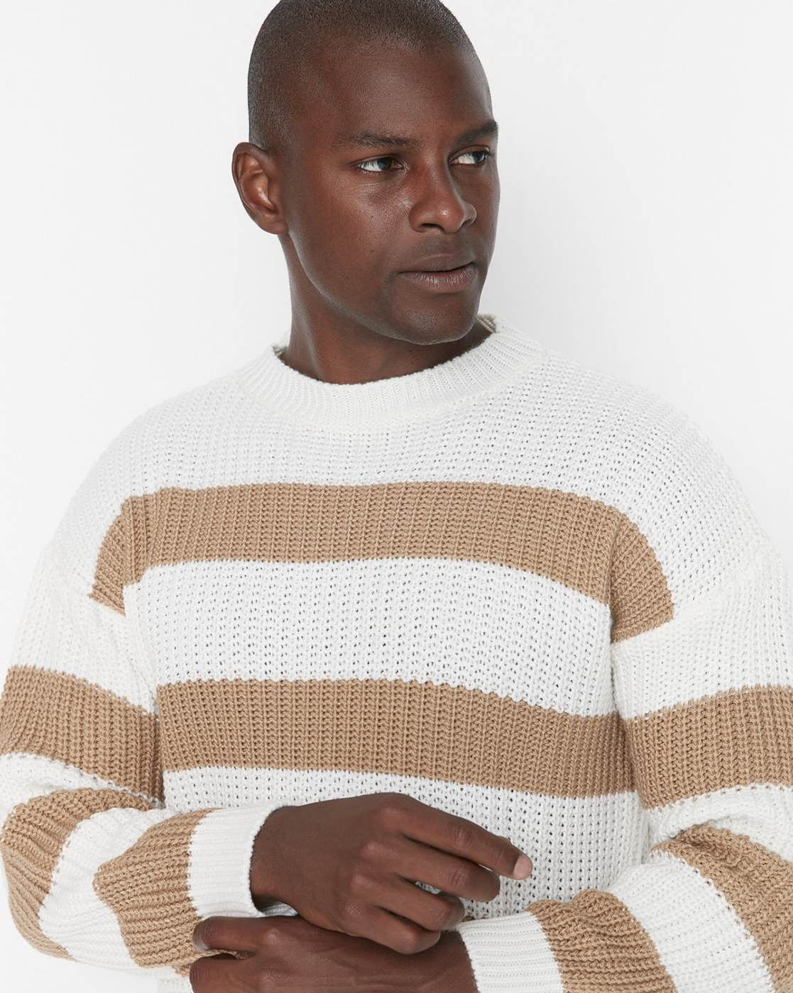 Camel hotsell striped sweater