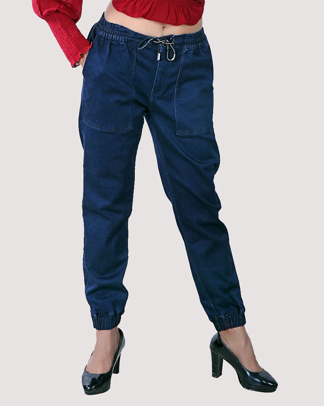 High-Rise Denim Joggers Blue | Womens Ardene BEST SELLERS