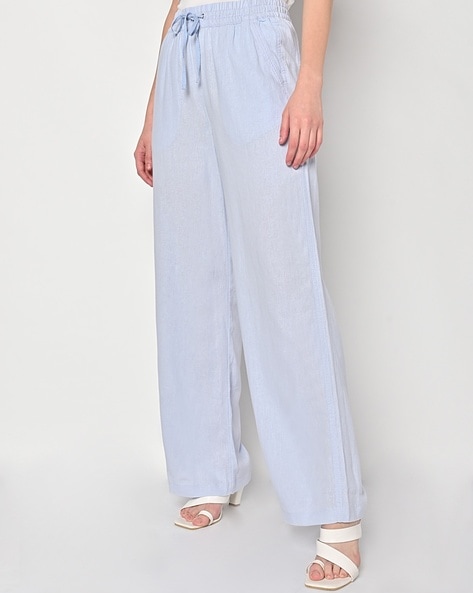 BOSS - High-waisted regular-fit trousers in a linen blend