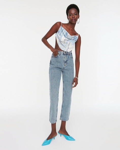 Acid wash shop straight leg jeans