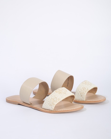 Beige flat strappy discount sandals