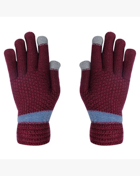 Maroon gloves sales winter