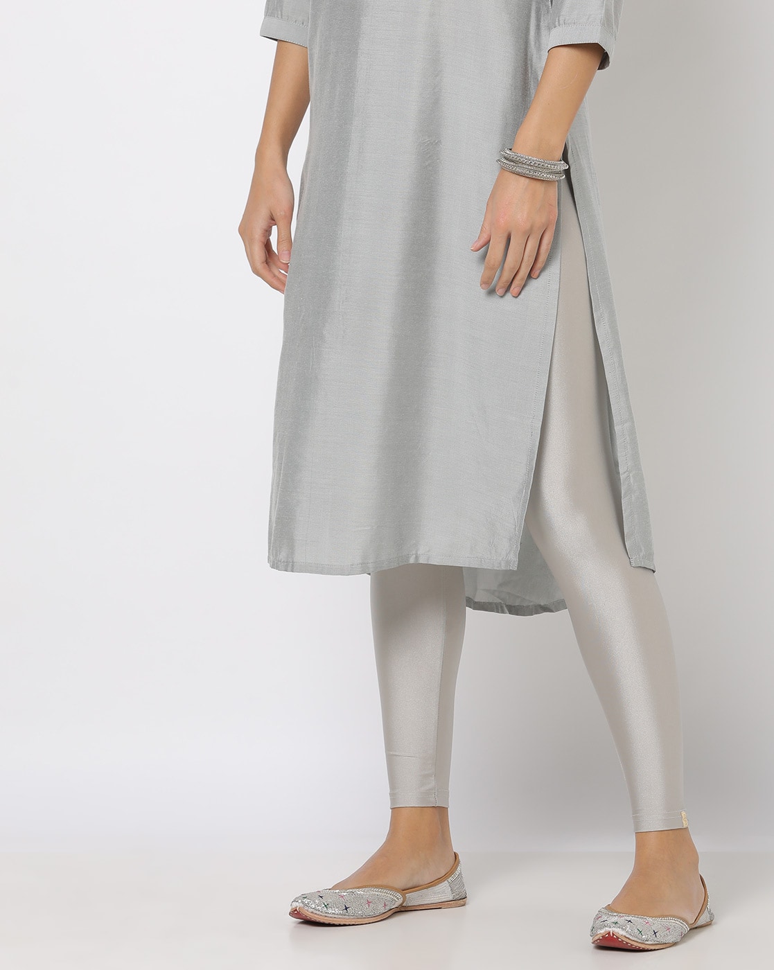 Buy Grey Leggings for Women by Go Colors Online | Ajio.com