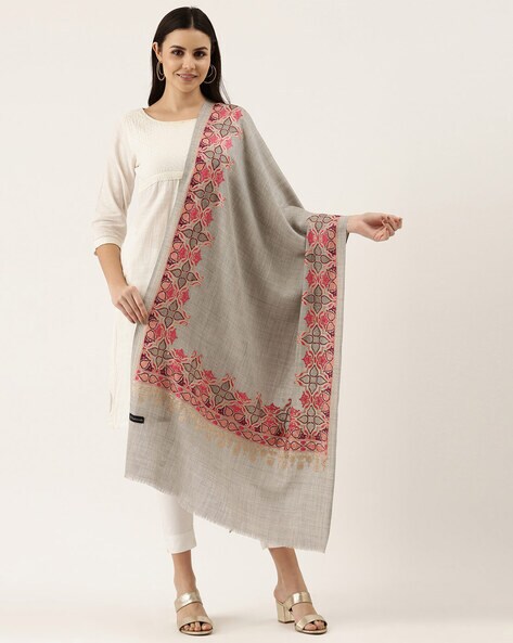 Embroidered Woollen Shawl Price in India