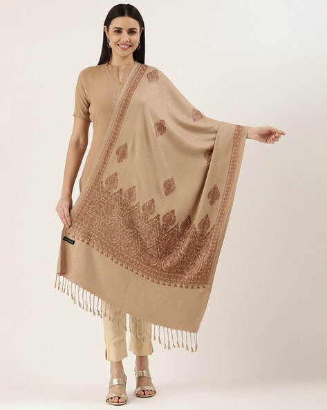 Embroidered Shawl with Tassels Price in India