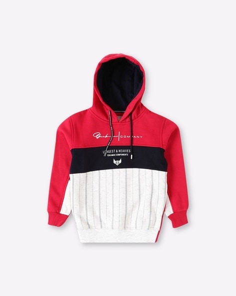 Drawstring Hoodie Black/Red - Youth