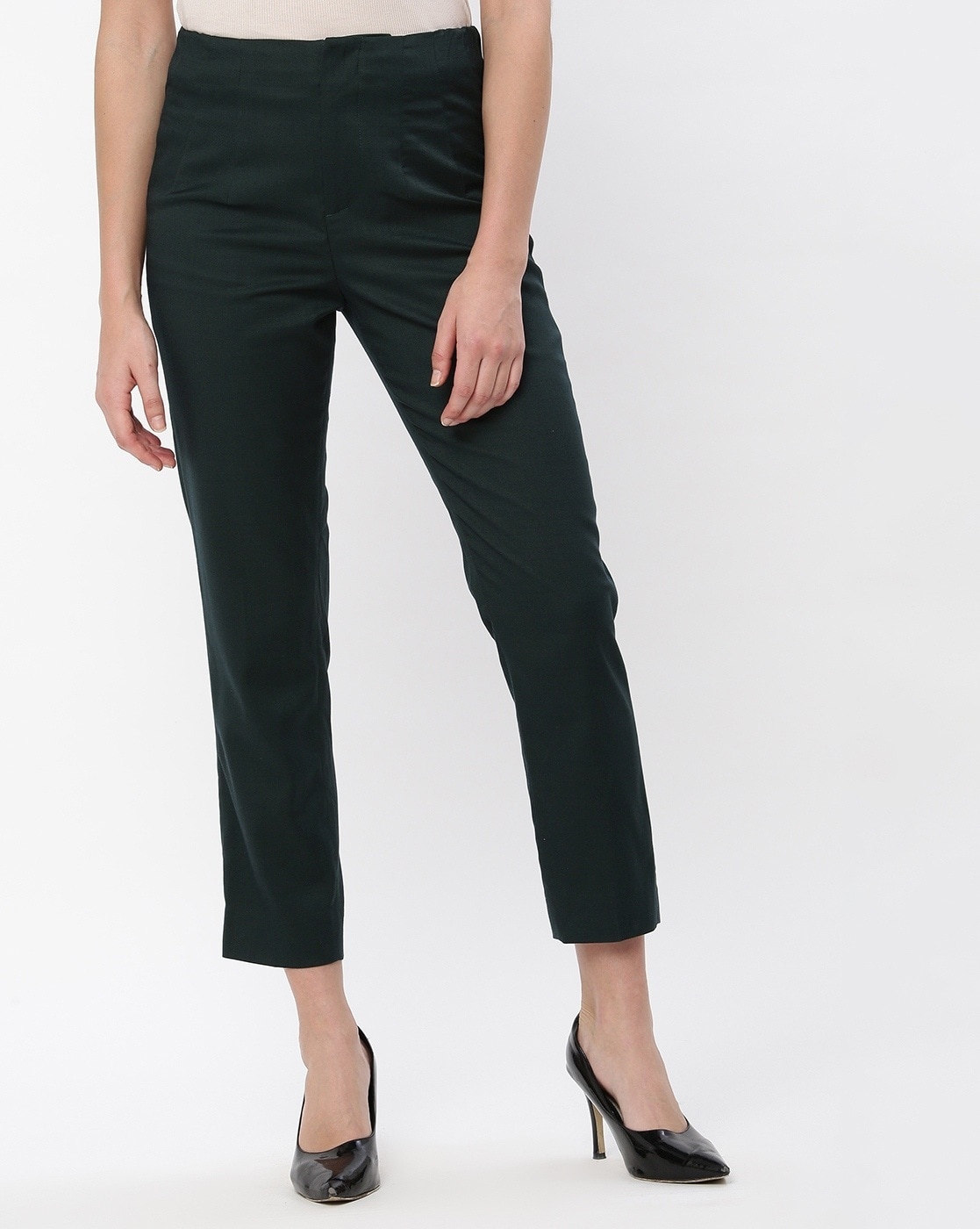 Buy Arrow Mid Rise Ankle Length Formal Trousers - NNNOW.com