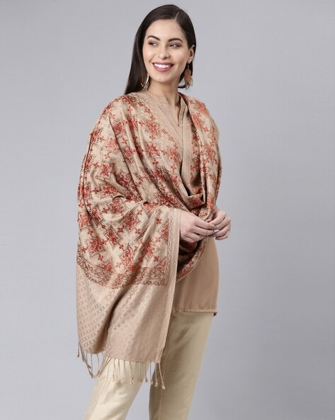 Aari Embroidered Shawl Price in India