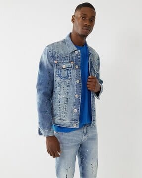 Buy TRUE RELIGION Heavily Washed Denim 