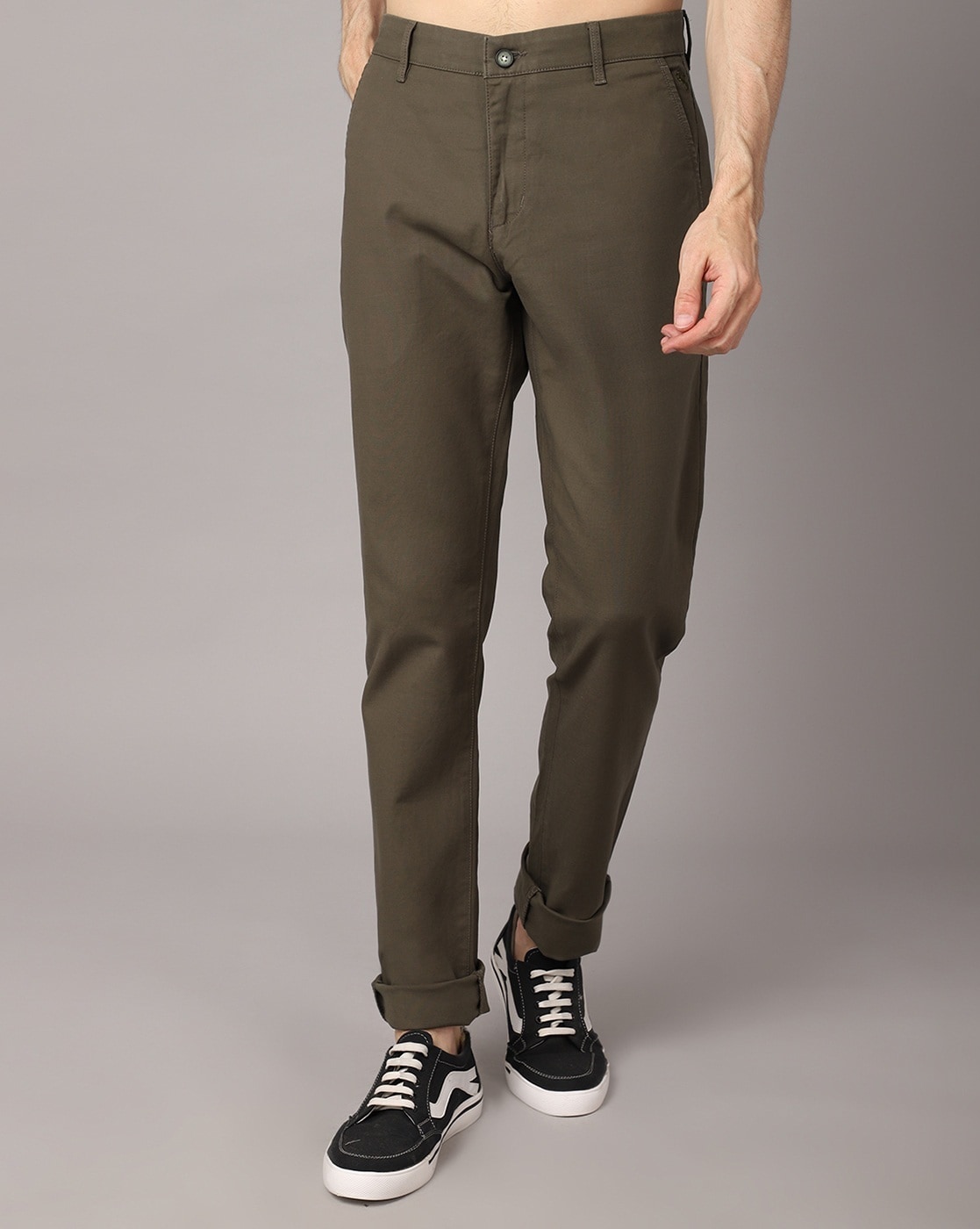 Buy Cantabil Men Grey Cotton Regular Fit Casual Trouser  (MTRC00044_DKGREY_30) at Amazon.in