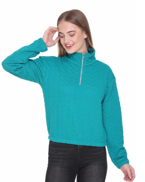 High collar sweatshirt on sale womens