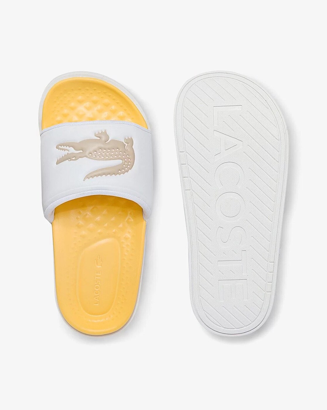 Yellow discount lacoste slides