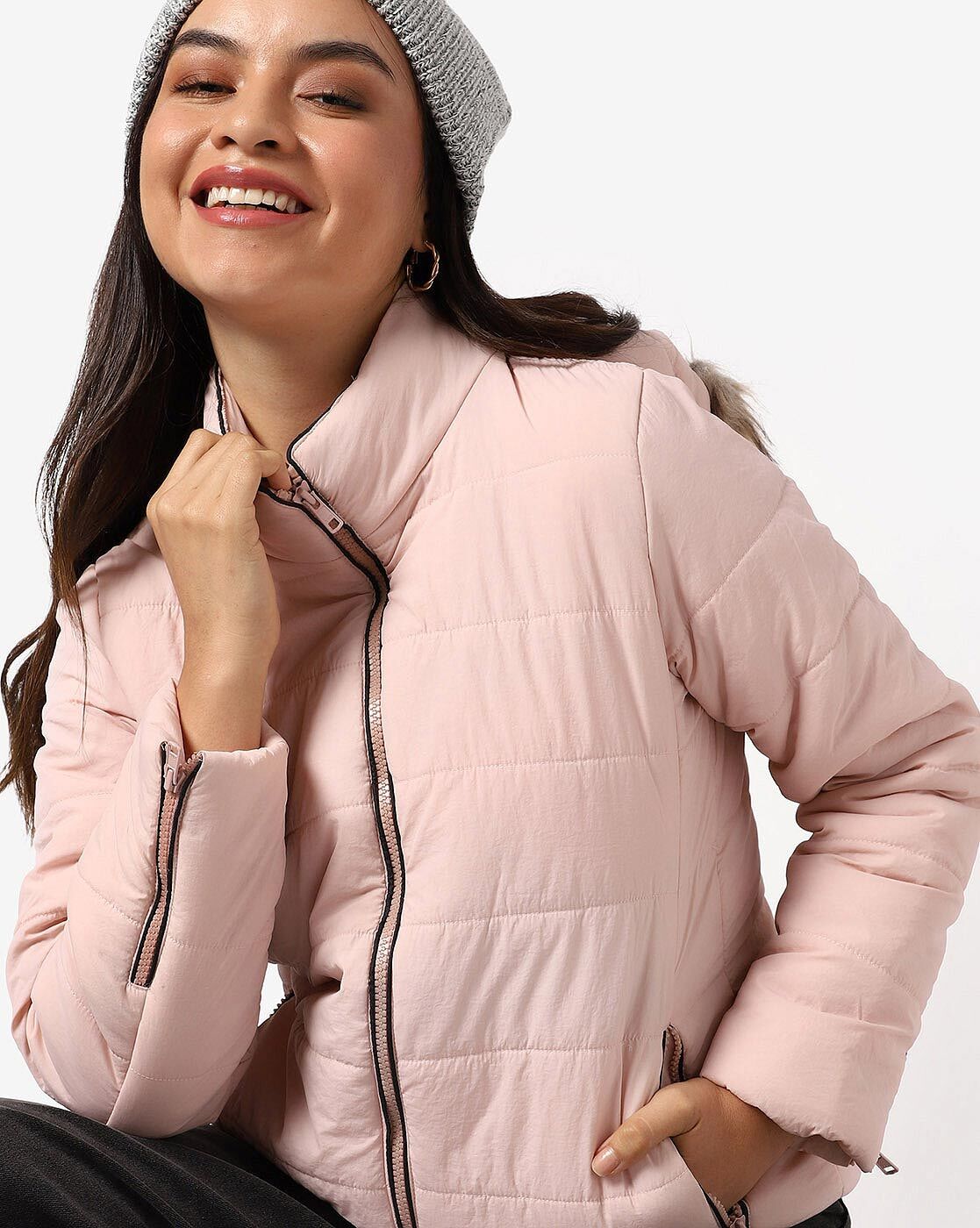 Buy Pale Blush Purple Jackets & Coats for Women by MONTE CARLO Online | Ajio .com