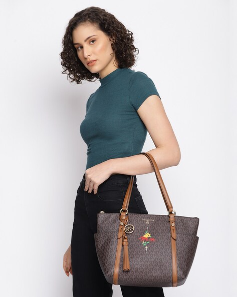 Buy Michael Kors Sullivan Small Saffiano Leather Top-Zip Tote Bag | Brown  Color Women | AJIO LUXE