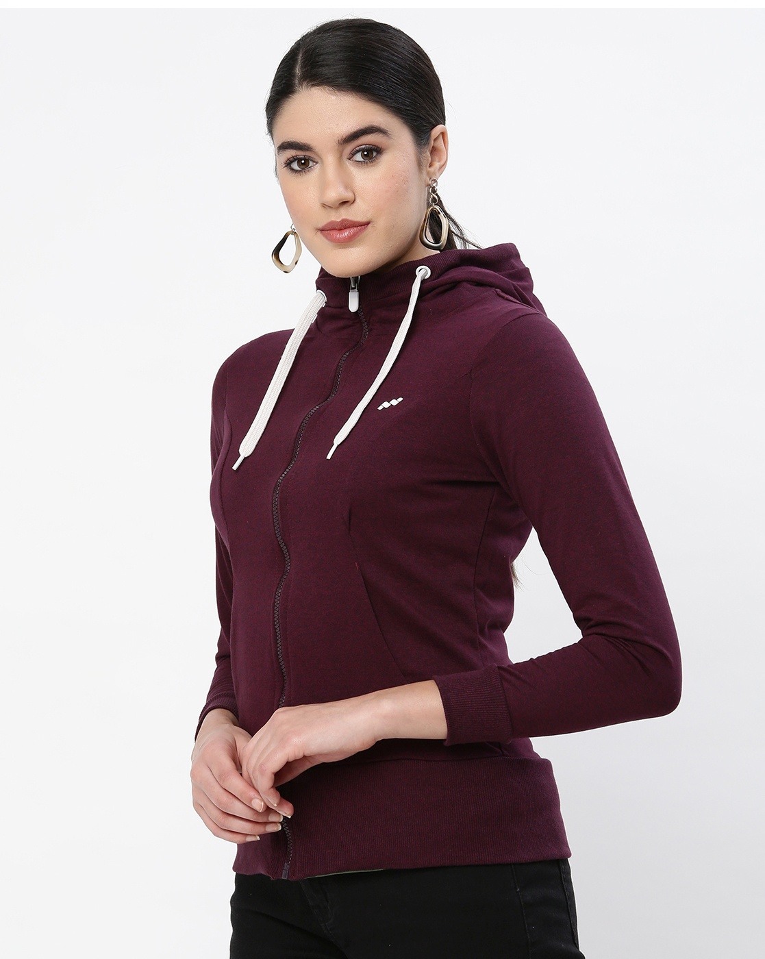 SweatyRocks Women's Casual Full Zip Crop Top Hoodie Sweatshirt Jacket,  Burgundy Solid, X-Small : : Clothing, Shoes & Accessories