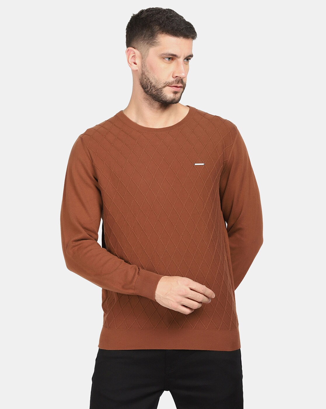 Tan crew neck clearance sweater