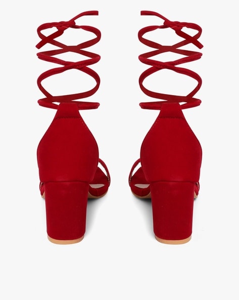 Buy Cherry Red Heeled Sandals for Women by Marc Loire Online | Ajio.com
