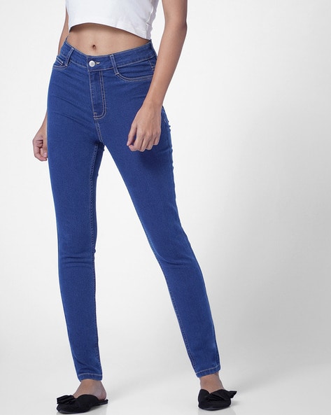 Dark Blue High Waist Skinny Cargo Jeans | New Look