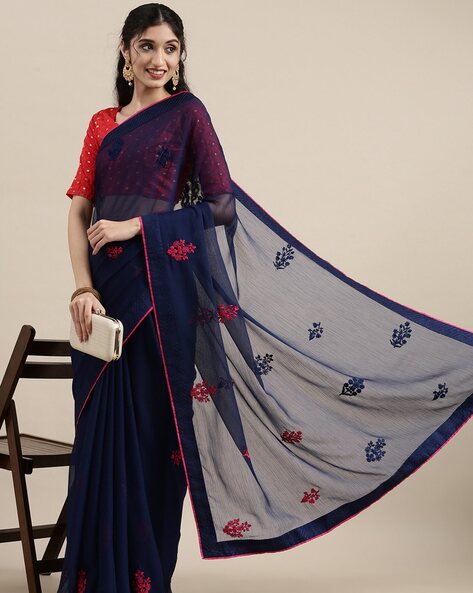 Buy Navy Sarees for Women by SHAILY Online