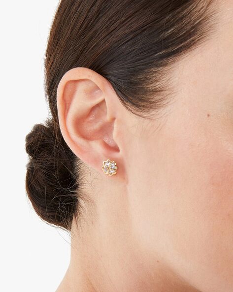 kate spade new york Gold-Tone Cubic Zirconia Butterfly Stud Earrings -  Macy's