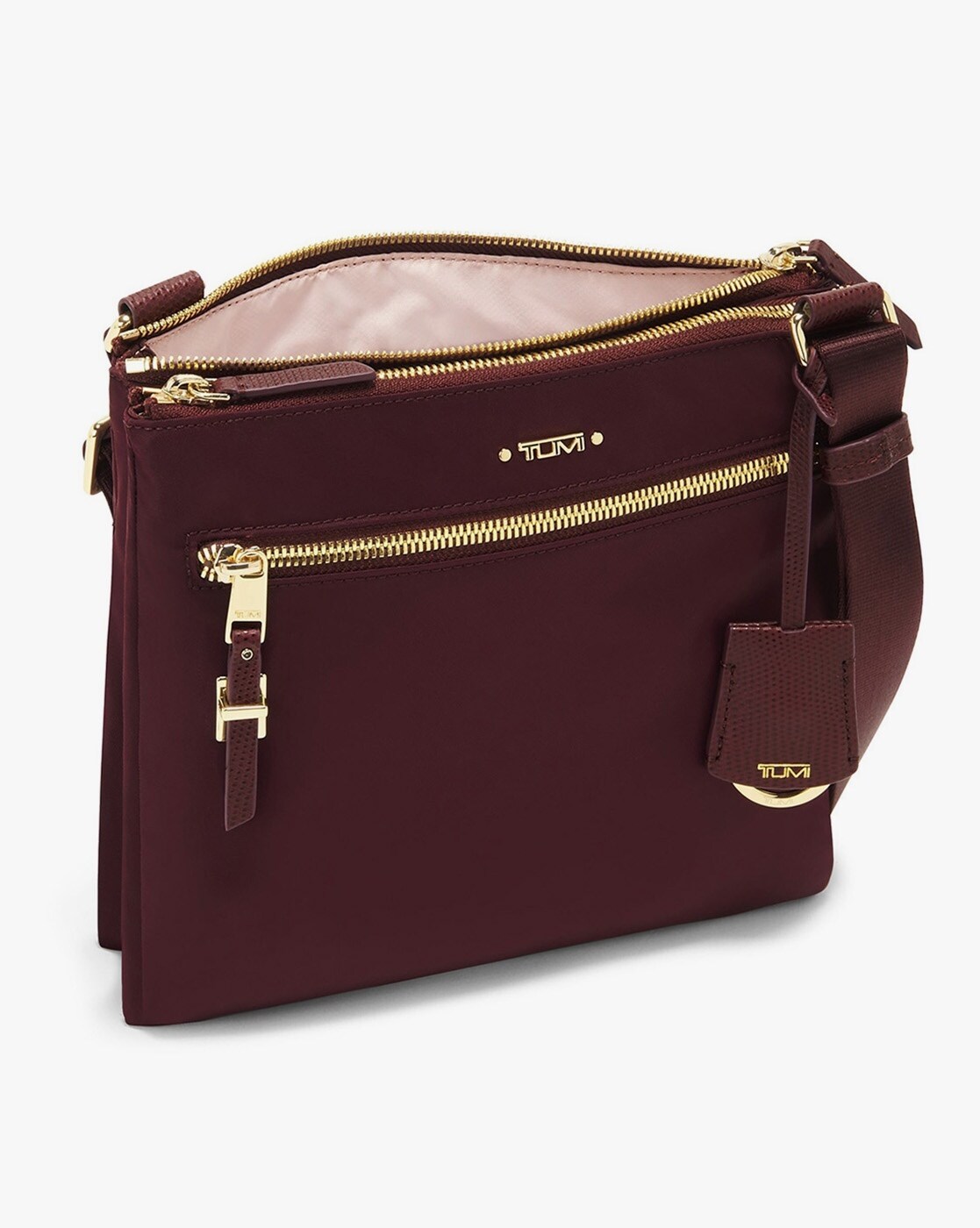 DKNY Brown Leather Ava Zip Crossbody Bag Dkny