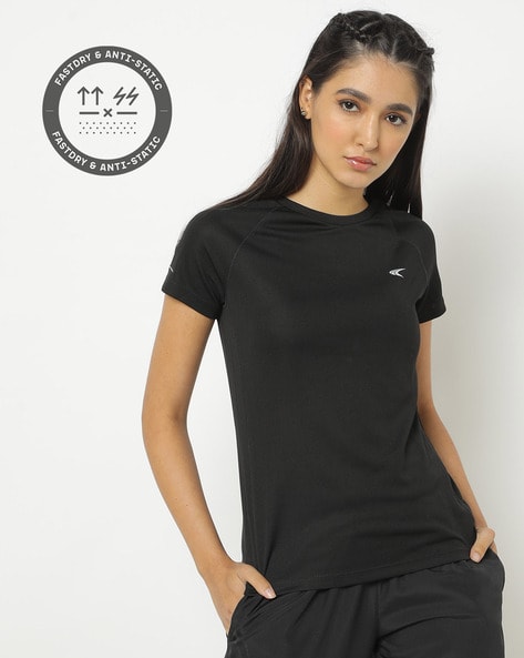 Buy Black Tshirts for Women by PERFORMAX Online