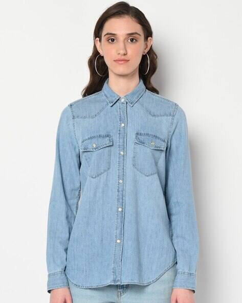 Gap denim shirt women Clearance