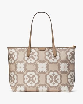 Buy KATE SPADE Oversized Spade Flower Monogram Coated Canvas Sutton Large  Tote | Natural Color Women | AJIO LUXE