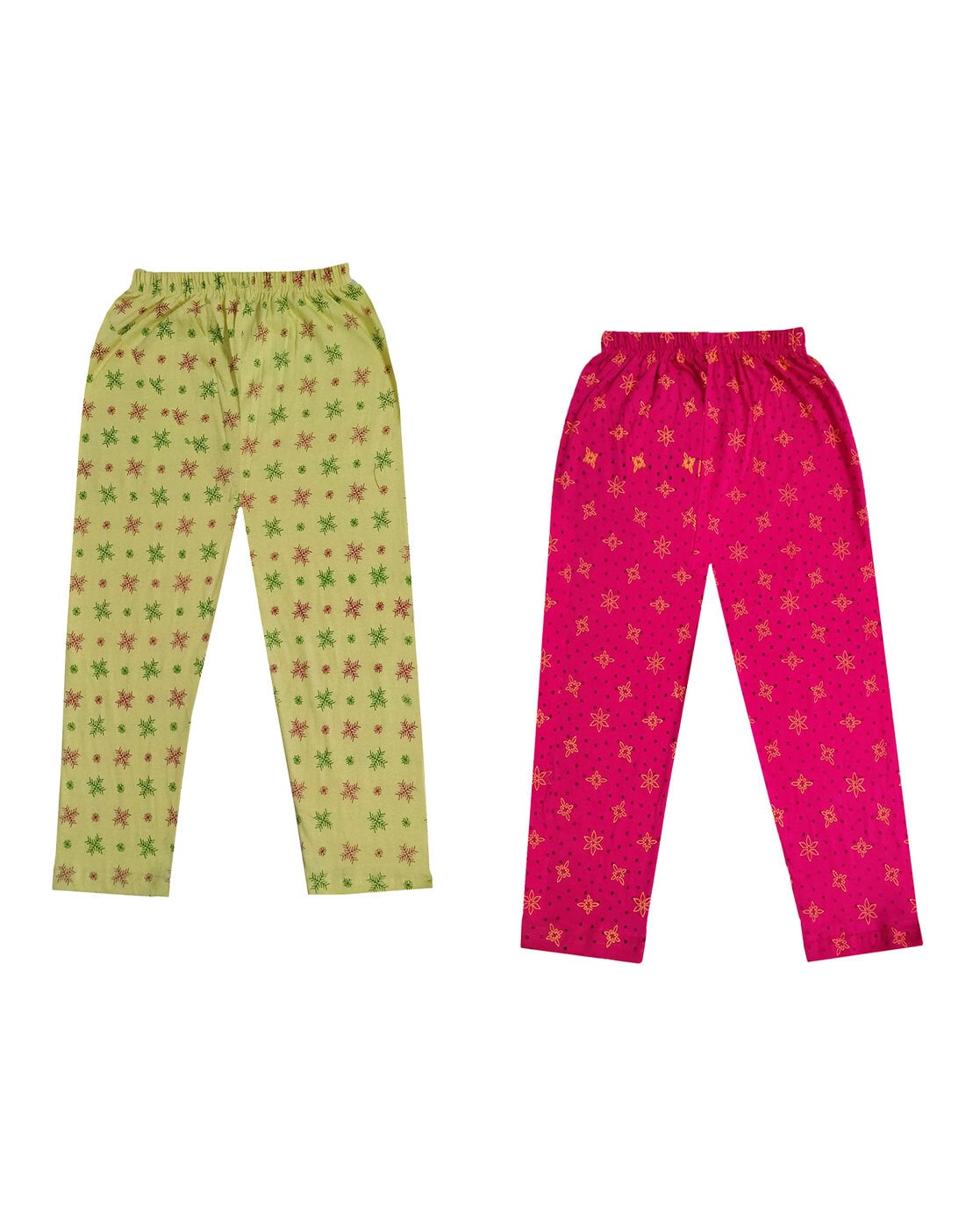 Buy Pink & Green Trousers & Pants for Girls by INDIWEAVES Online