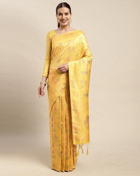 Woven Silk Linen Saree – Shop@DVIJA