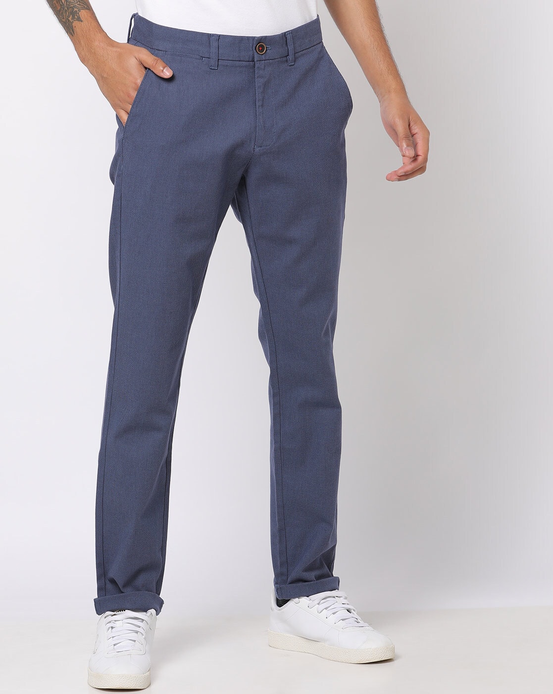 Buy Navy Trousers & Pants for Men by NETPLAY Online | Ajio.com