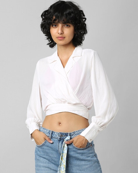 Buy Women's White Wrap Tops Online