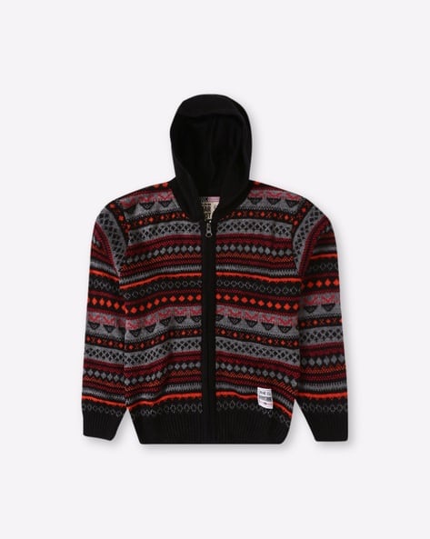 Chunky-Knit Zip-Front Hooded Cardigan