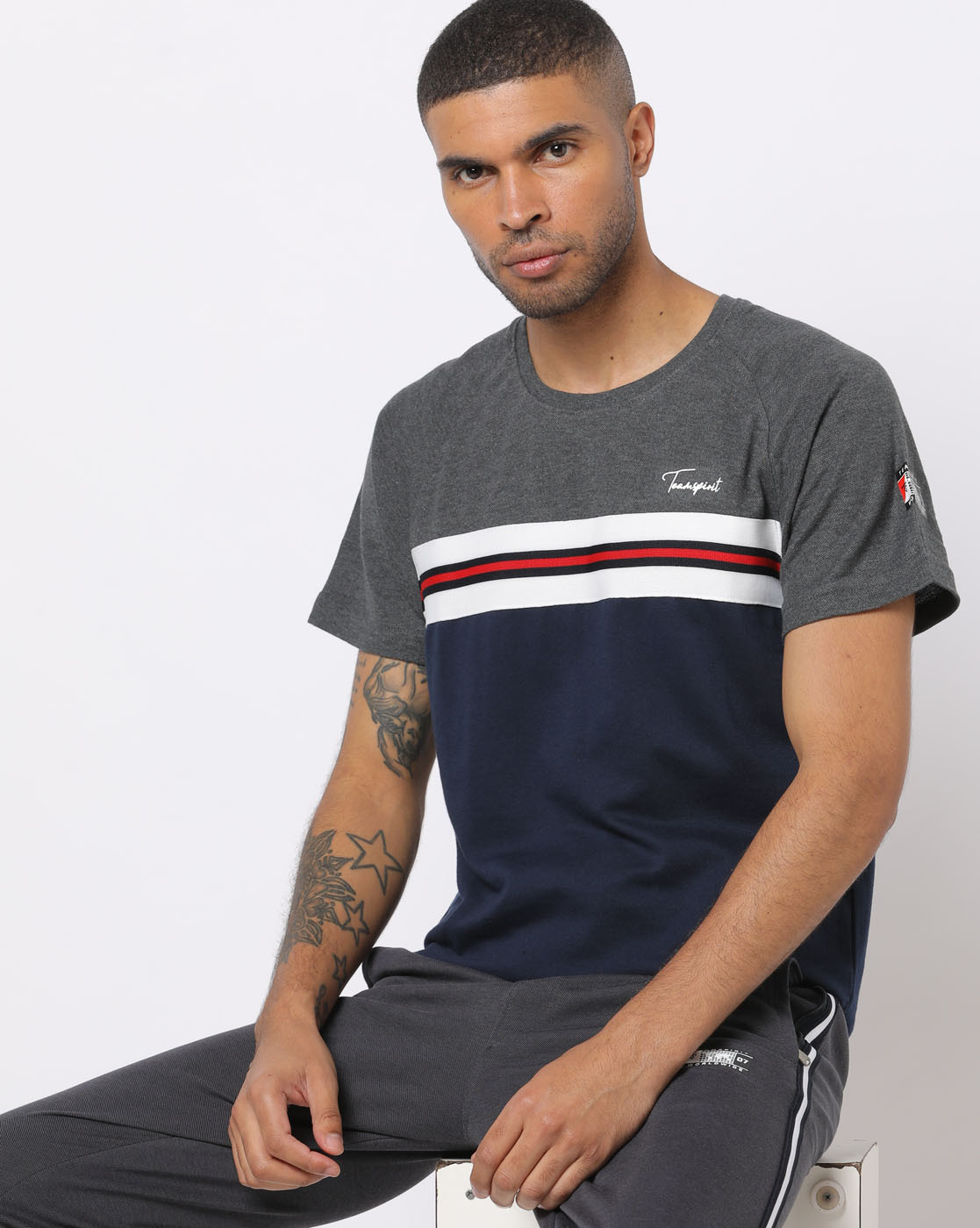 Buy Navy Tshirts for Men by Teamspirit Online