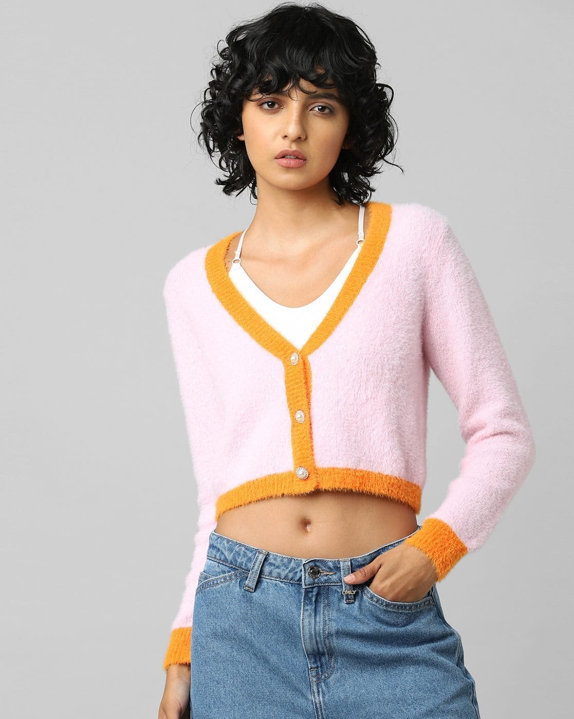 【ENFOLD】25AW新品　HALF-CIRCLE CARDIGAN　38 HALF-CIRCLE CARDIGAN｜38｜O/WHT｜KNIT WEAR｜|ENFÖLD OFFICIAL