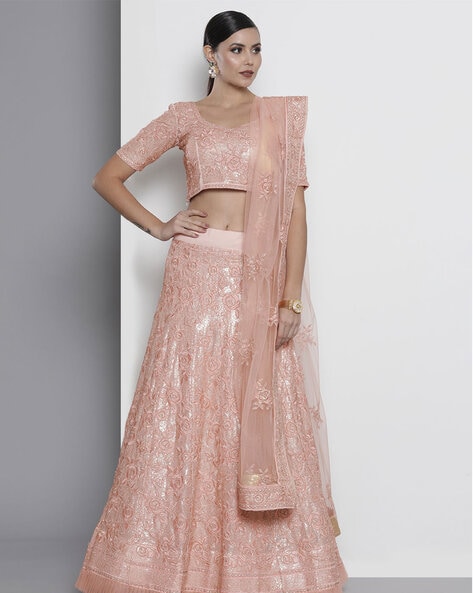 Peach Lehenga Cholis - Buy Peach Lehenga Cholis online in India