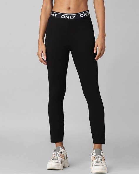 Flared Leggings with Zip Closure