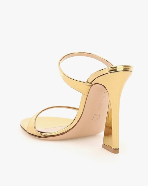 Gold discount strappy mules