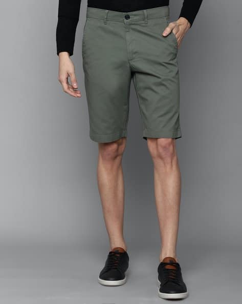 Slim Fit Flat-Front Cotton Shorts