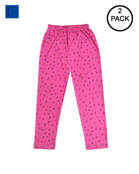 Buy Blue & Pink Trousers & Pants for Girls by INDIWEAVES Online