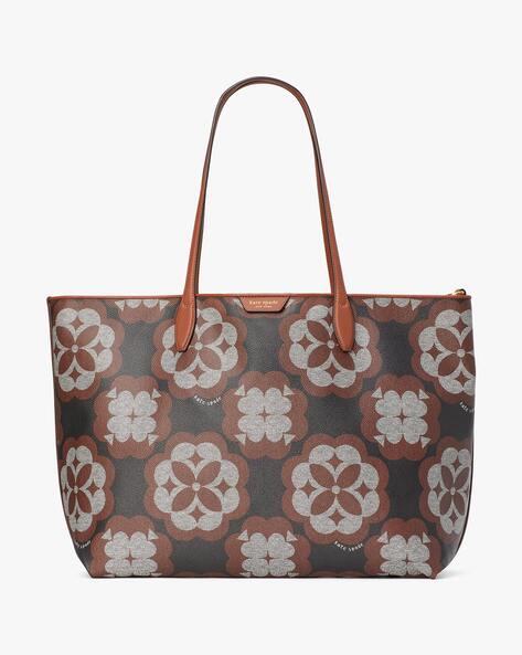 Red Leather and Brown Monogram Coated Canvas Flower Tote Gold Hardware, 2020