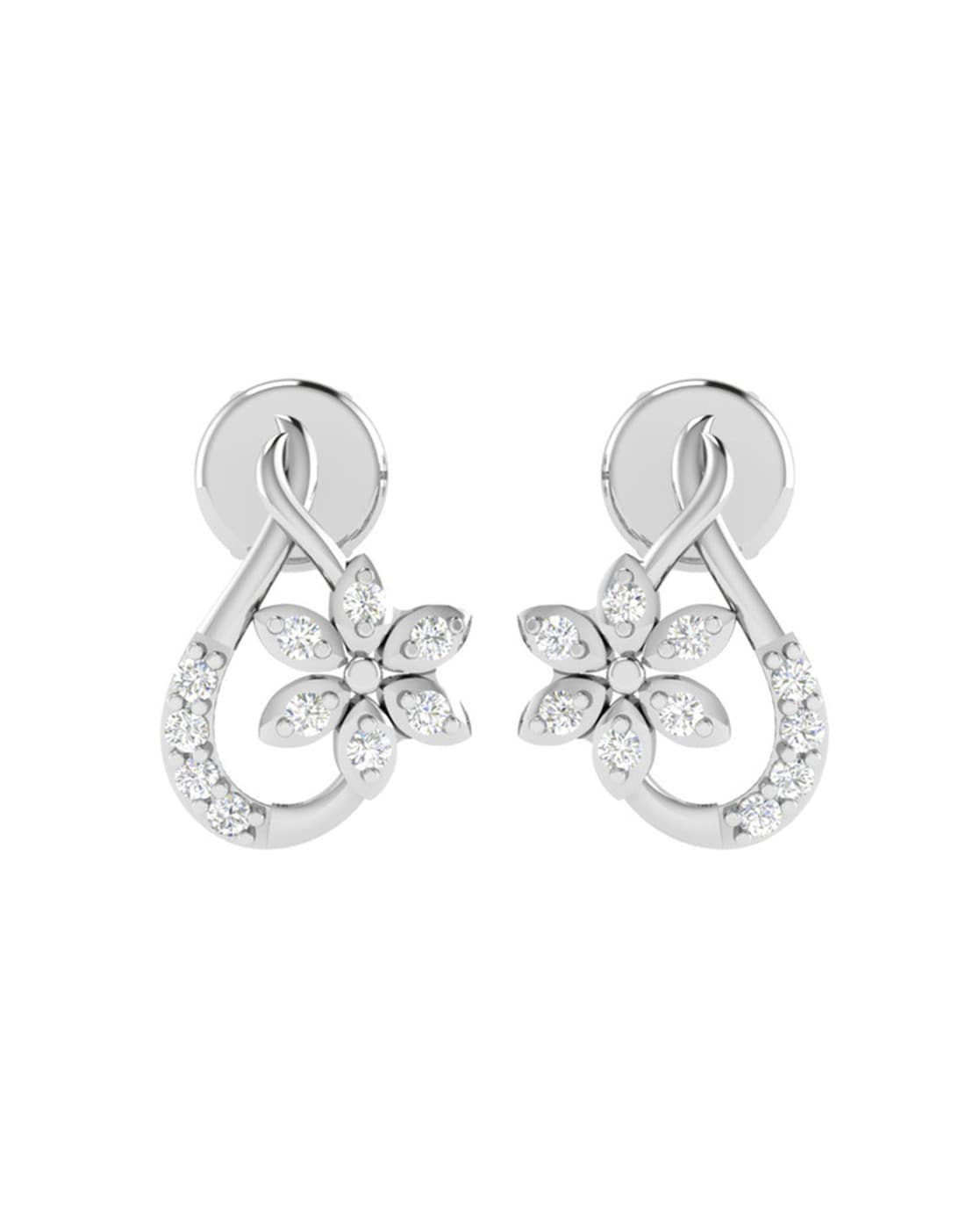9ct White Gold, Diamond Stud Earrings | Pascoes