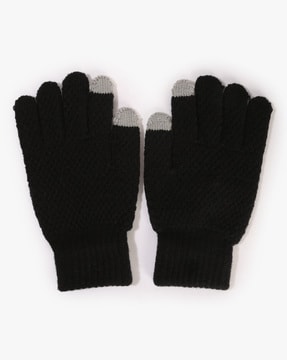 Heat Lockers Men's Flat Knit Gloves, Size: Medium-Large, Black